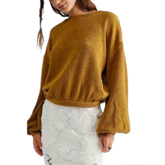 Free People Sweaters - *SOLD* Free People FP Beach Happy Pullover Sweater in Yellow Mustard Size Large